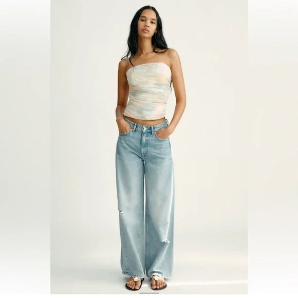 NWT ZARA STRAPLESS TULLE TOP SIZE S - Picture 2 of 4